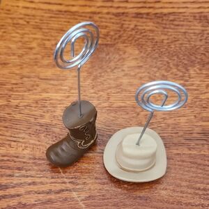 Western Wedding Place Card Holders include both cowboy boot and hat 1 Each